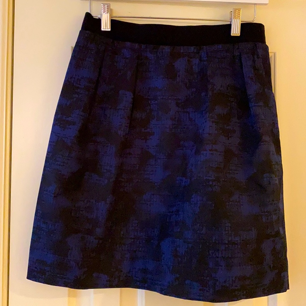 Skirt with Modern Blue & Black Print